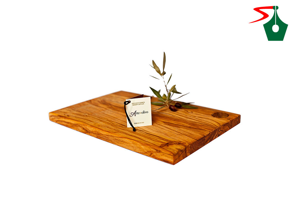 Olive wood rectangular cutting board, small