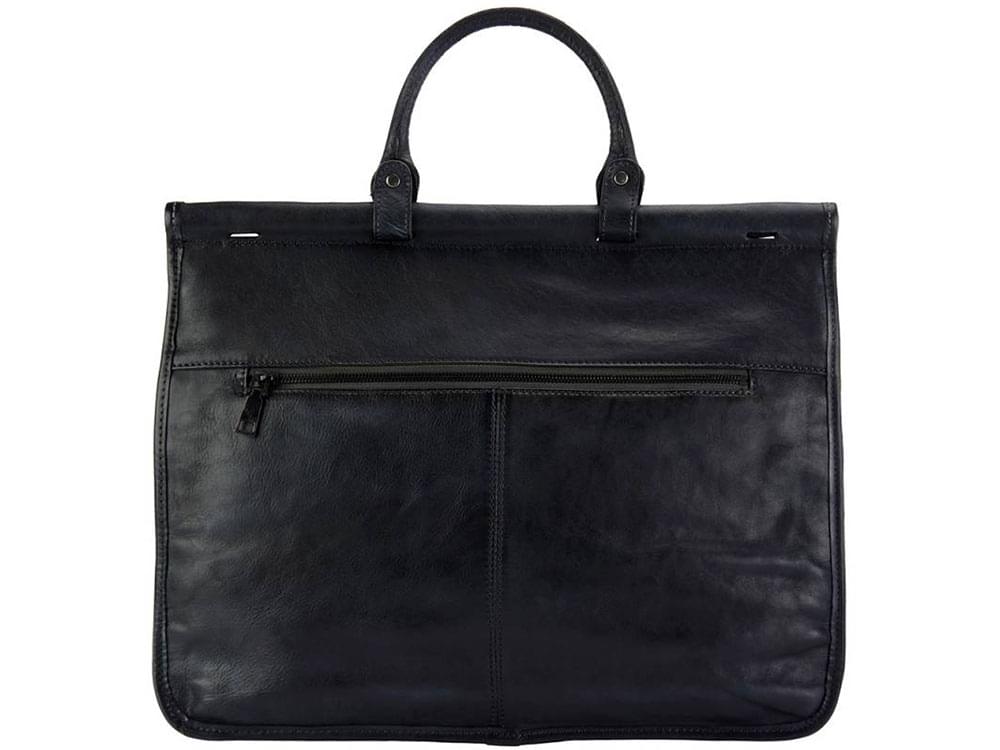 Imperia (black) - vintage leather handbag - back view