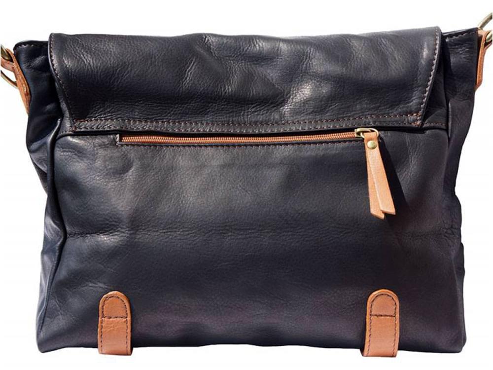 Elba (black/tan) - Soft leather satchel style bag