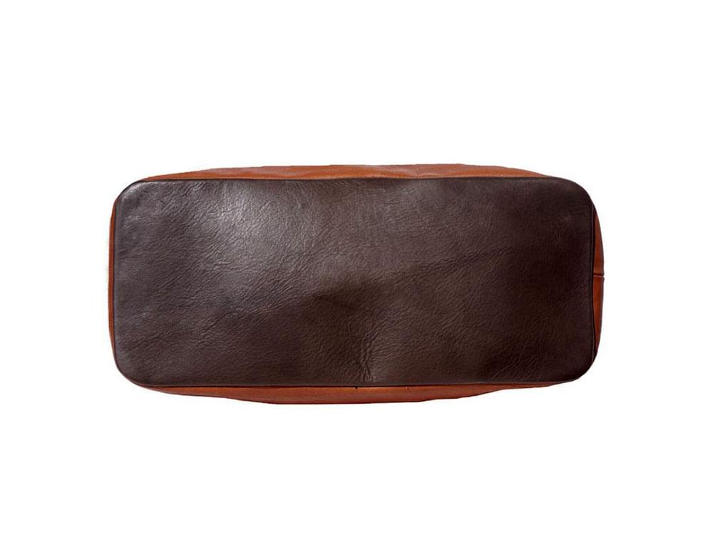 Otranto (dark brown/brown) - Tote bag in soft, Italian calf leather