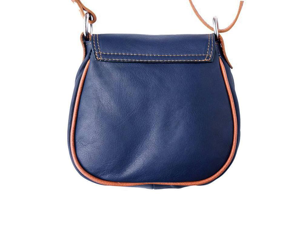 Lodi (navy blue/tan) - Soft leather cross-body bag with long strap