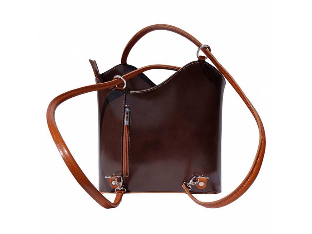 Capri - versatile handbag in rigid leather - back view