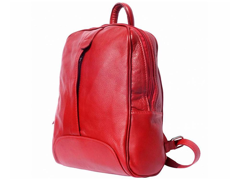 Matera (red) - A sleek, sporty, leather backpack