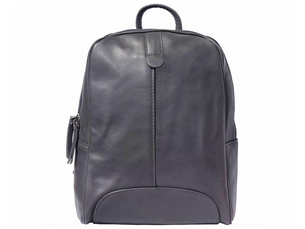 Matera (dark grey) - A sleek, sporty, leather backpack