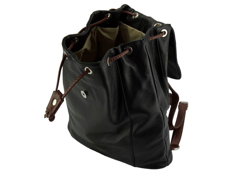 Lucca - one of the best leather backpacks on the market - showing inside