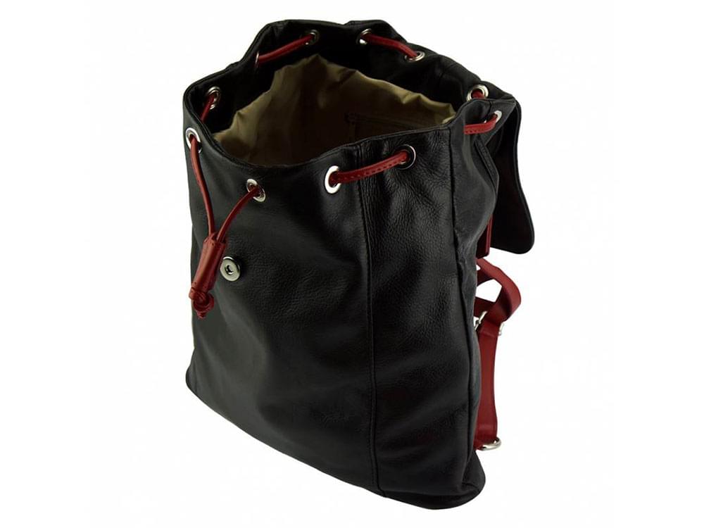 Lucca - one of the best leather backpacks on the market - showing inside