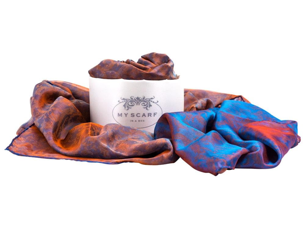 Vibrant double sided silk scarf