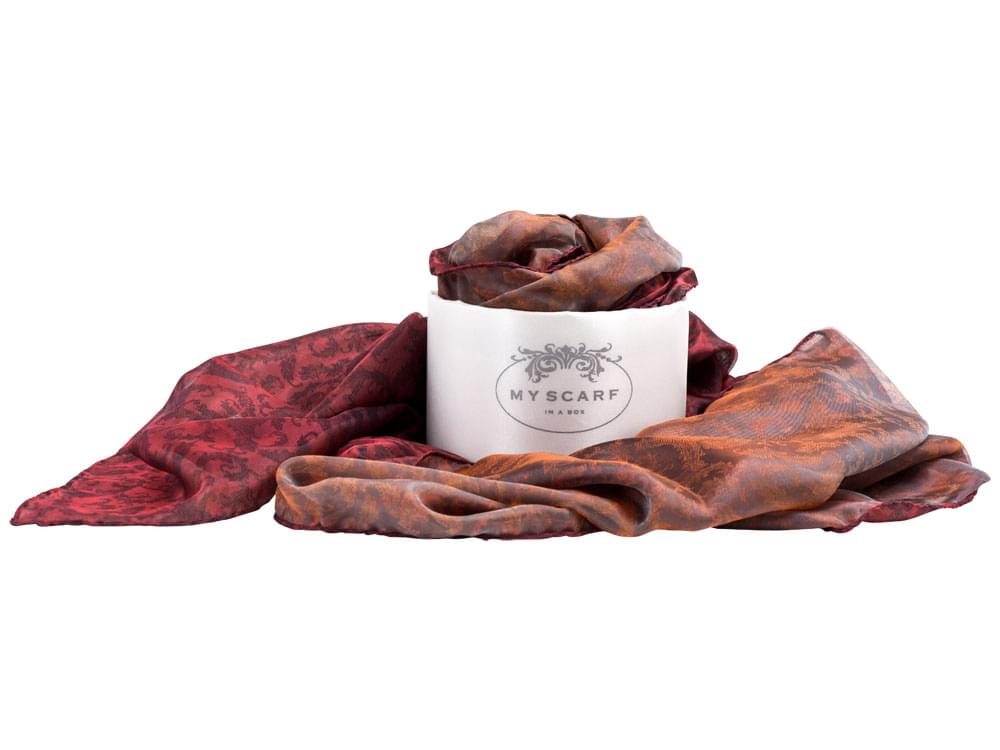 Vibrant double-sided silk scarf