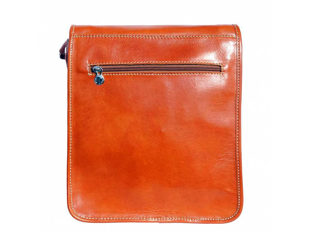 Corato - medium sized leather messenger bag - back view