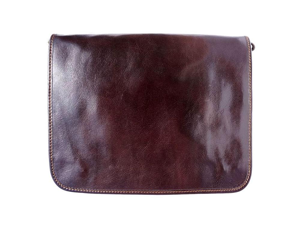Imola messenger bag - a very sturdy Italian leather bag - front view
