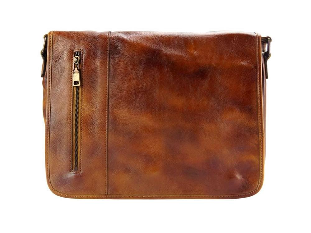 Noto - stylish vintage leather messenger bag - front view