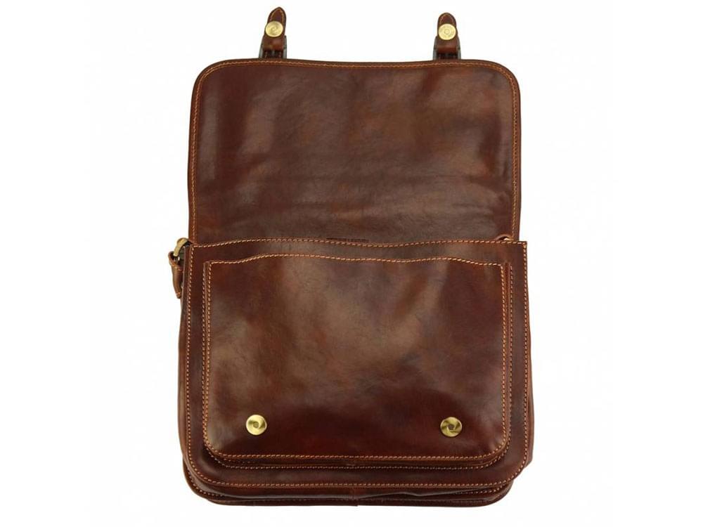 Teora - elegant and practical messenger bag - with the front flap raised