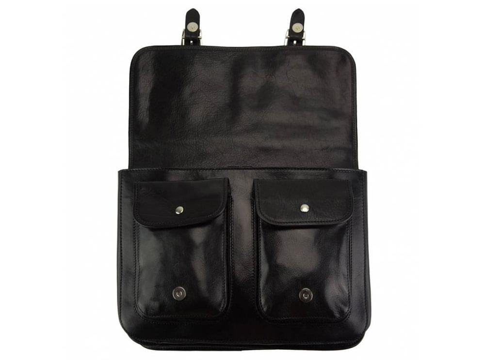 Vasto - large, elegant messenger bag - with the front flap raised