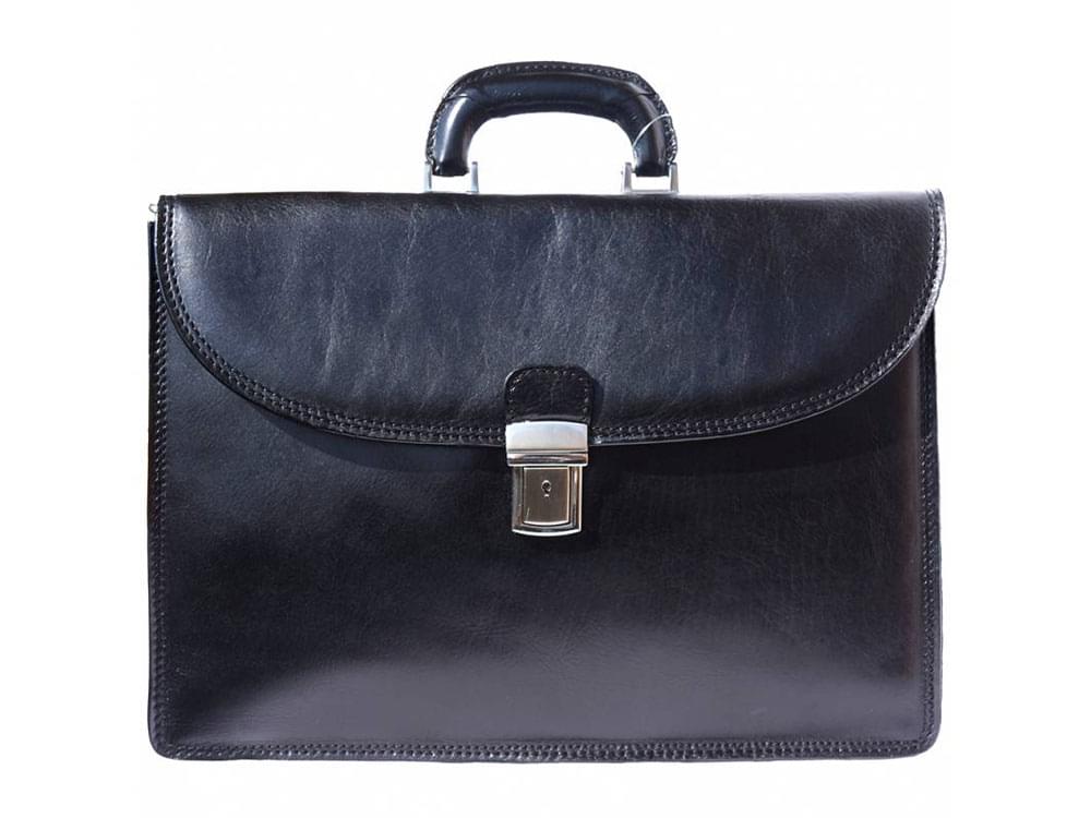 Potenza - rigid calf leather business bag - front view