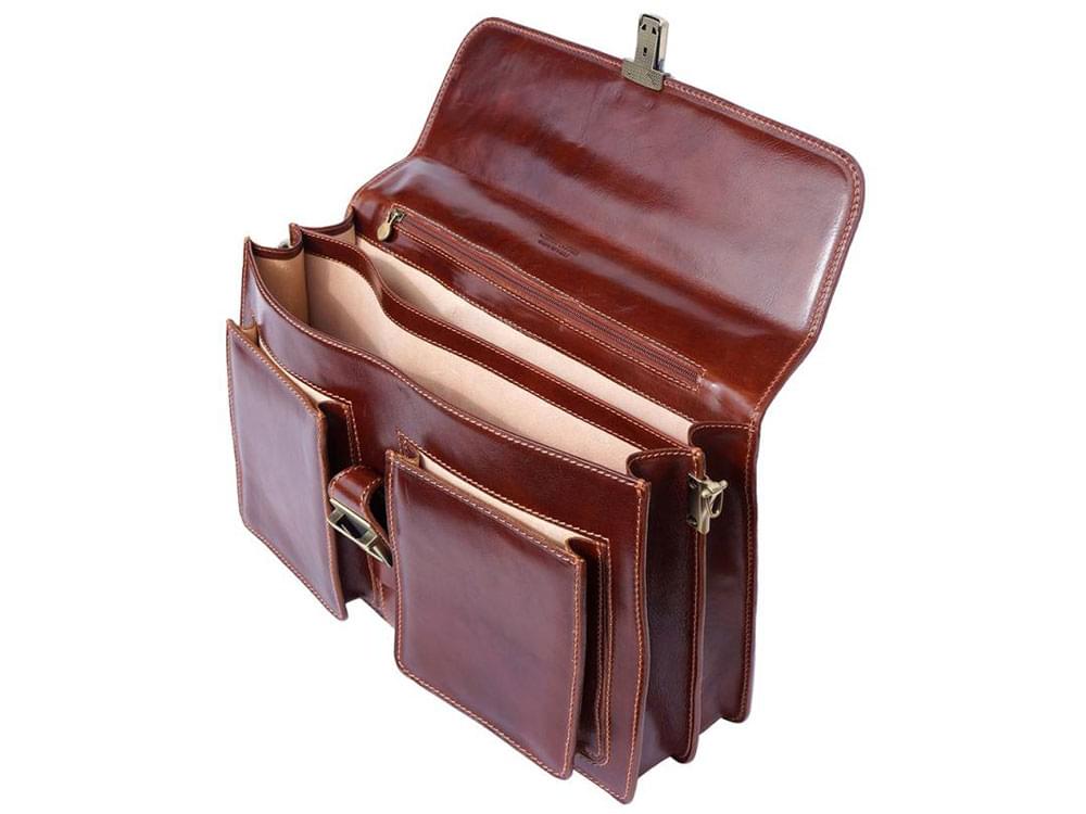 Taranto (brown) - Rigid calf leather business bag