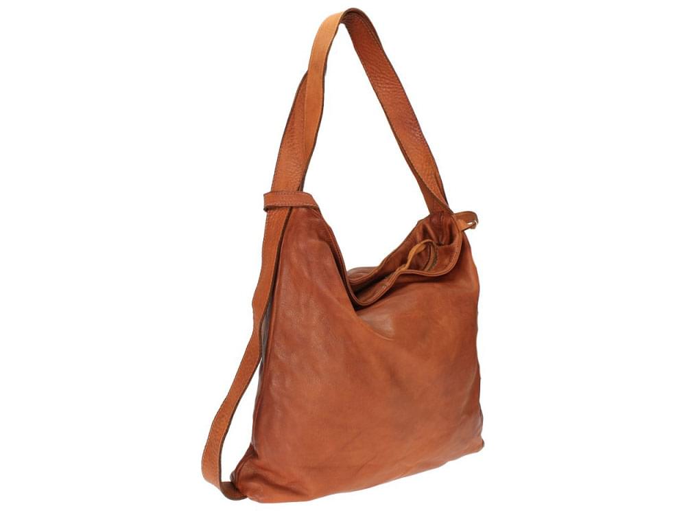 Positano - large, versatile, vintage leather bag - as a shoulder bag