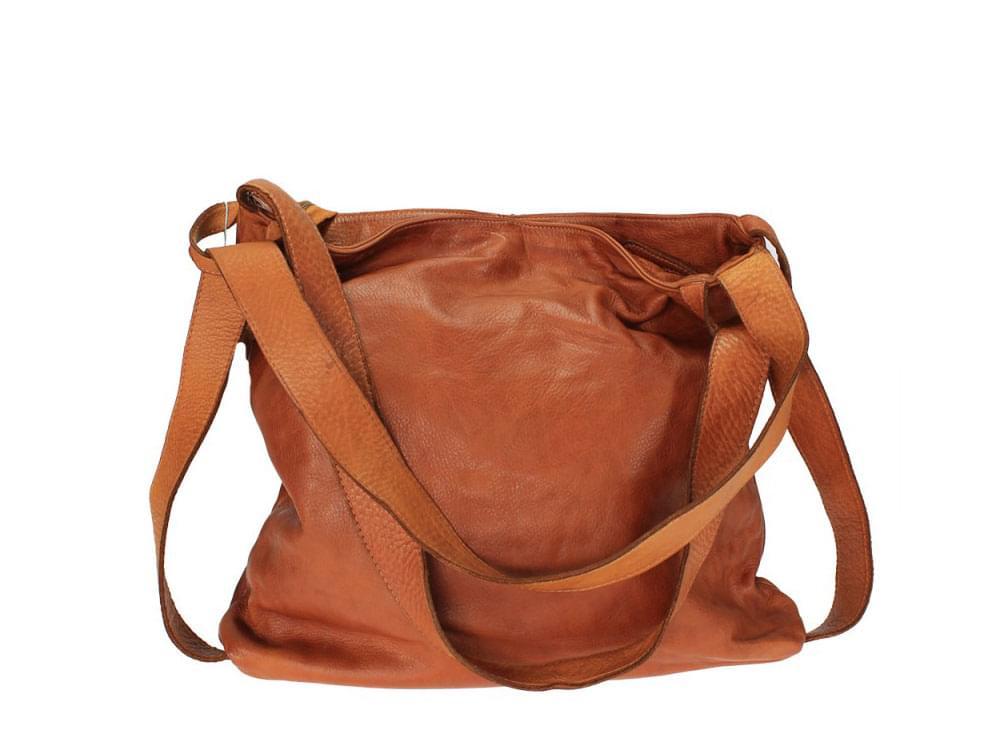 Positano (tan) - Large, versatile, vintage leather bag