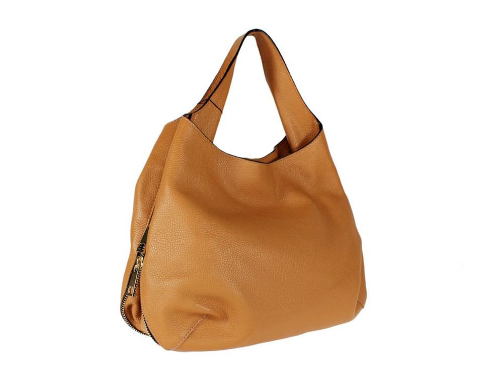 Rapallo (tan) - Large, soft leather shoulder bag