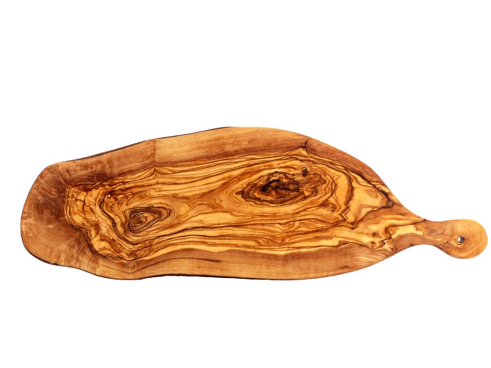 Large rustic chopping board with handle - olive wood board