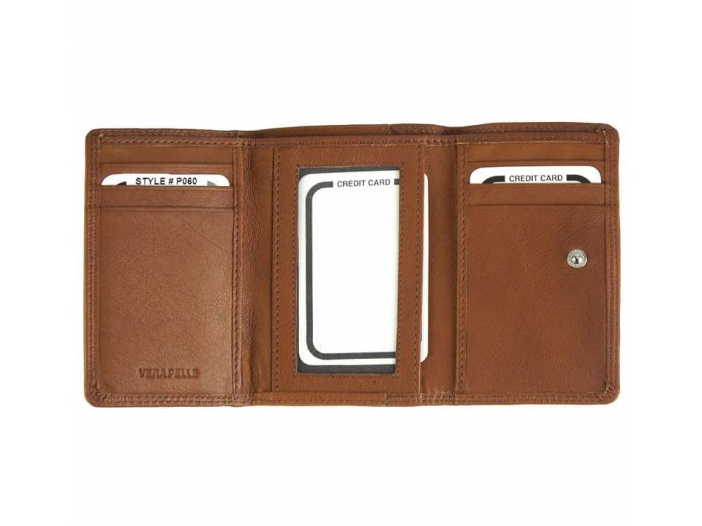 Elisa leather wallet - small, compact and just the perfect size - fully opened out