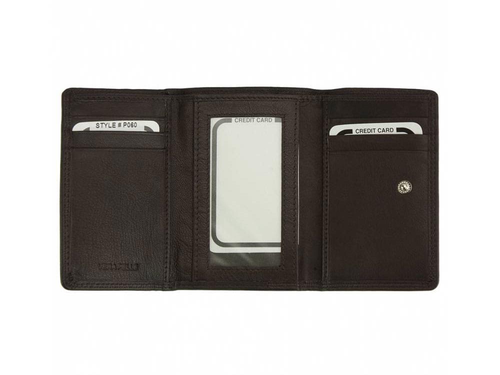 Elisa leather wallet - small, compact and just the perfect size - fully opened out