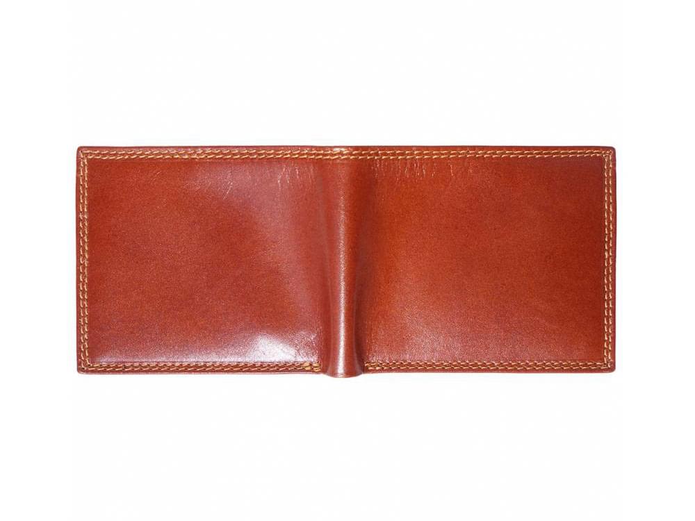 Domenico (tan) - Genuine calfskin, hard leather wallet