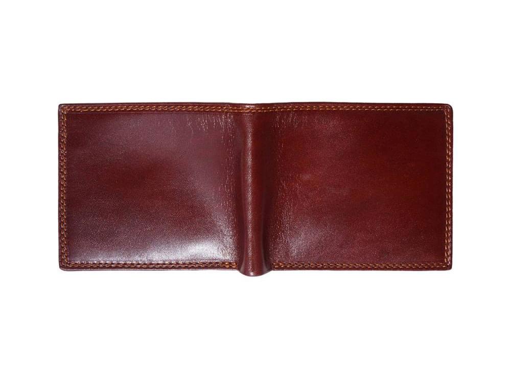 Domenico (brown) - Genuine calfskin, hard leather wallet
