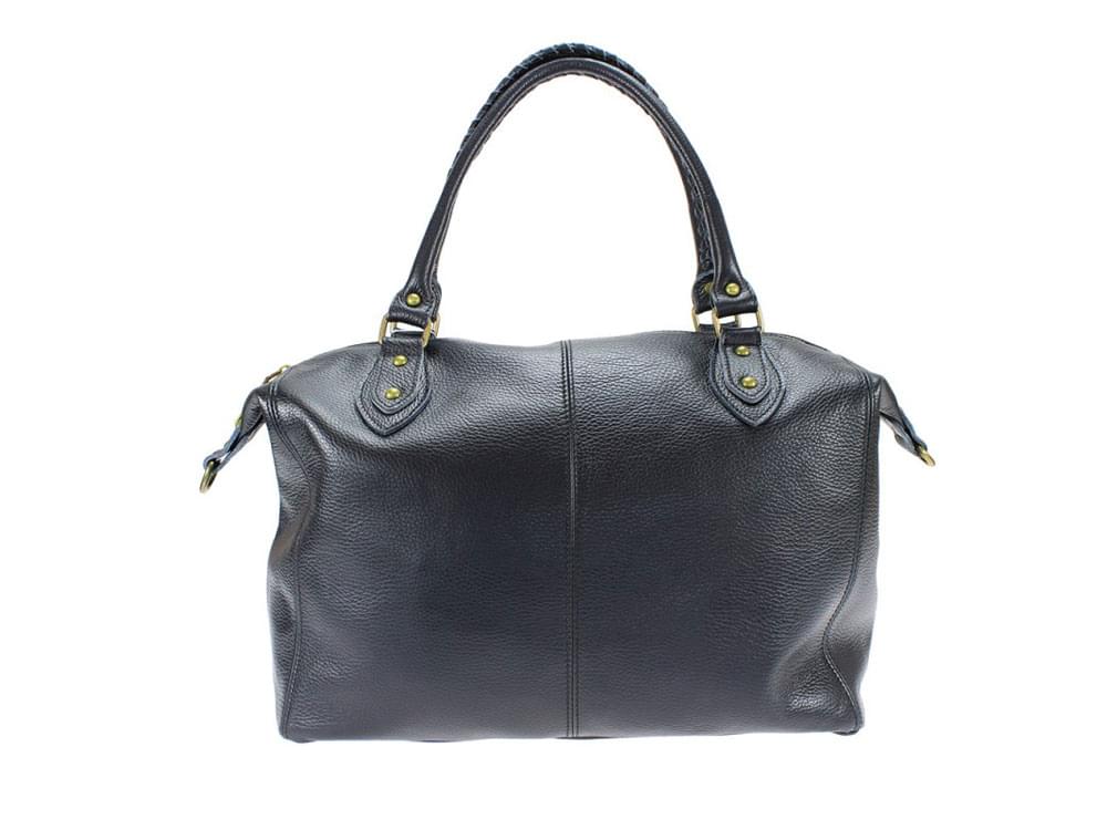 Rimini (black) - Large, soft calf leather handbag 