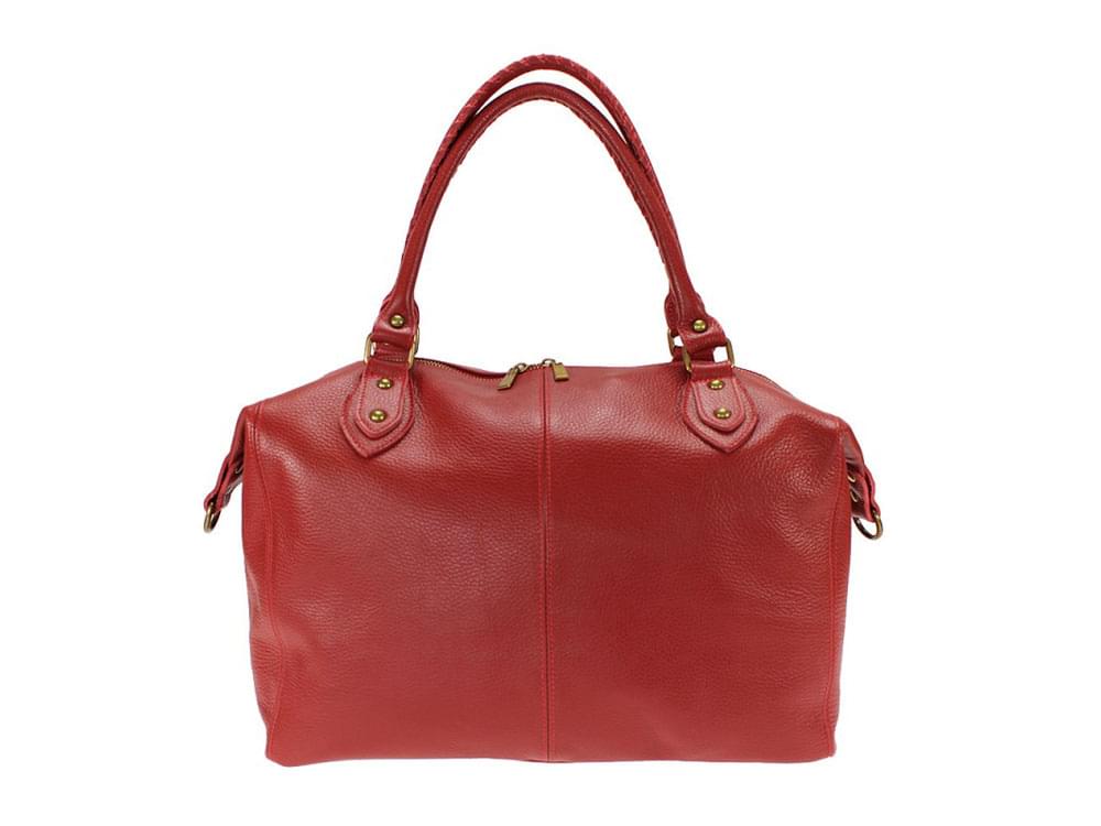 Rimini (dark red) - Large, soft calf leather handbag