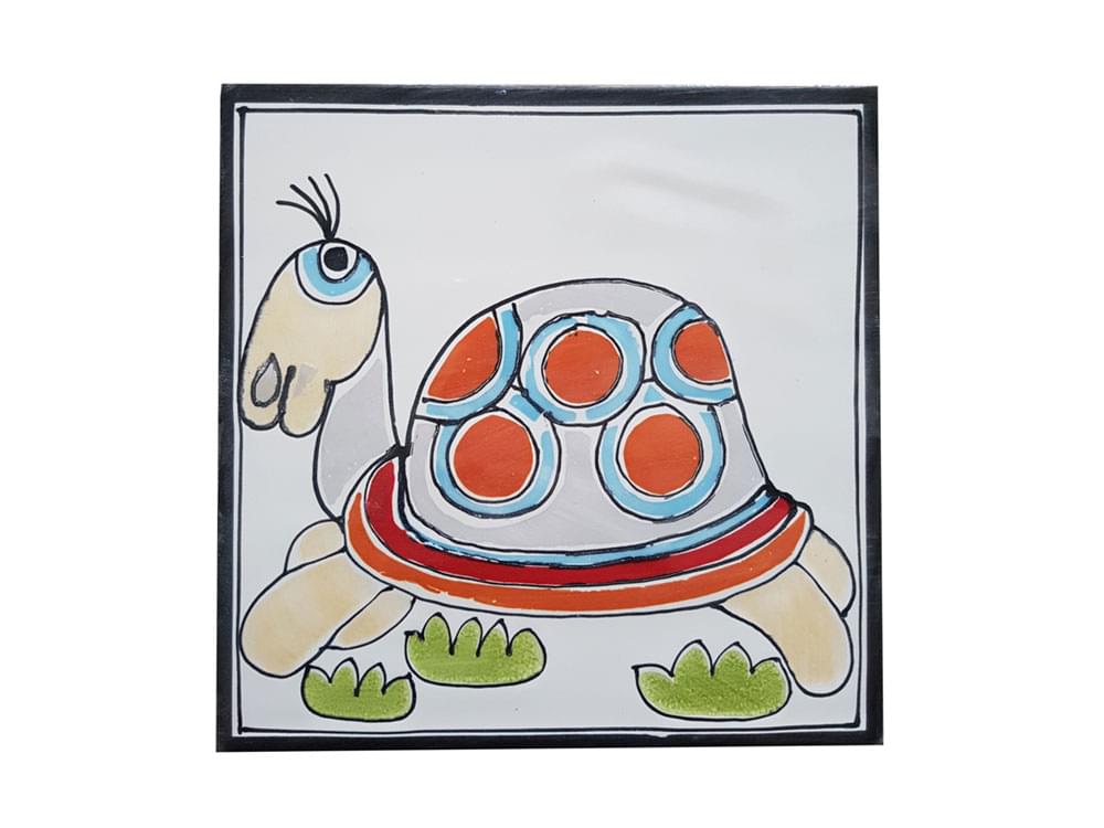 Tortoise - Small - Handmade, traditional ceramic tile from Sicily