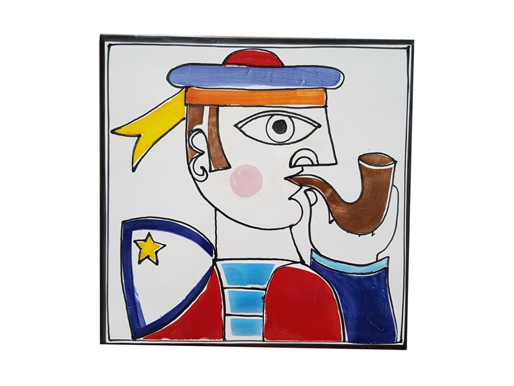 Sailor - Small - Handmade, traditional ceramic tile from Sicily