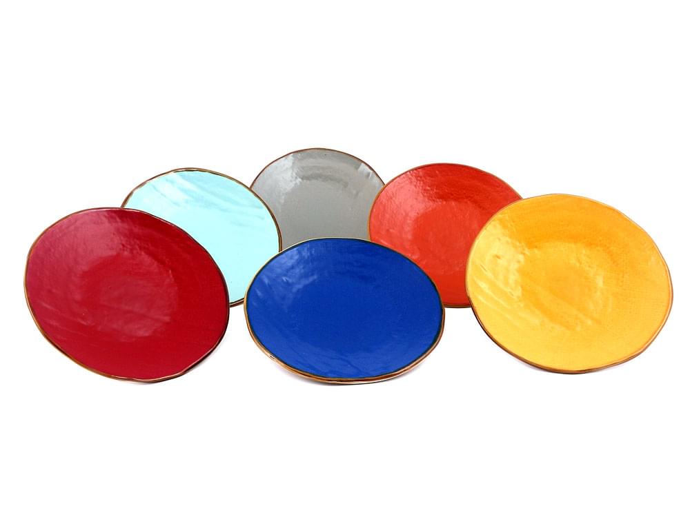 Shades of Tuscany - 28cm (11.02 inches) plates - Set of six colourful, traditional Tuscan plates