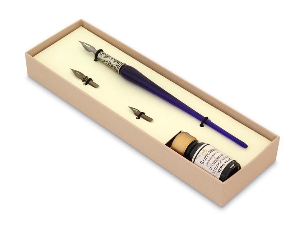 Single colour Murano glass pen set