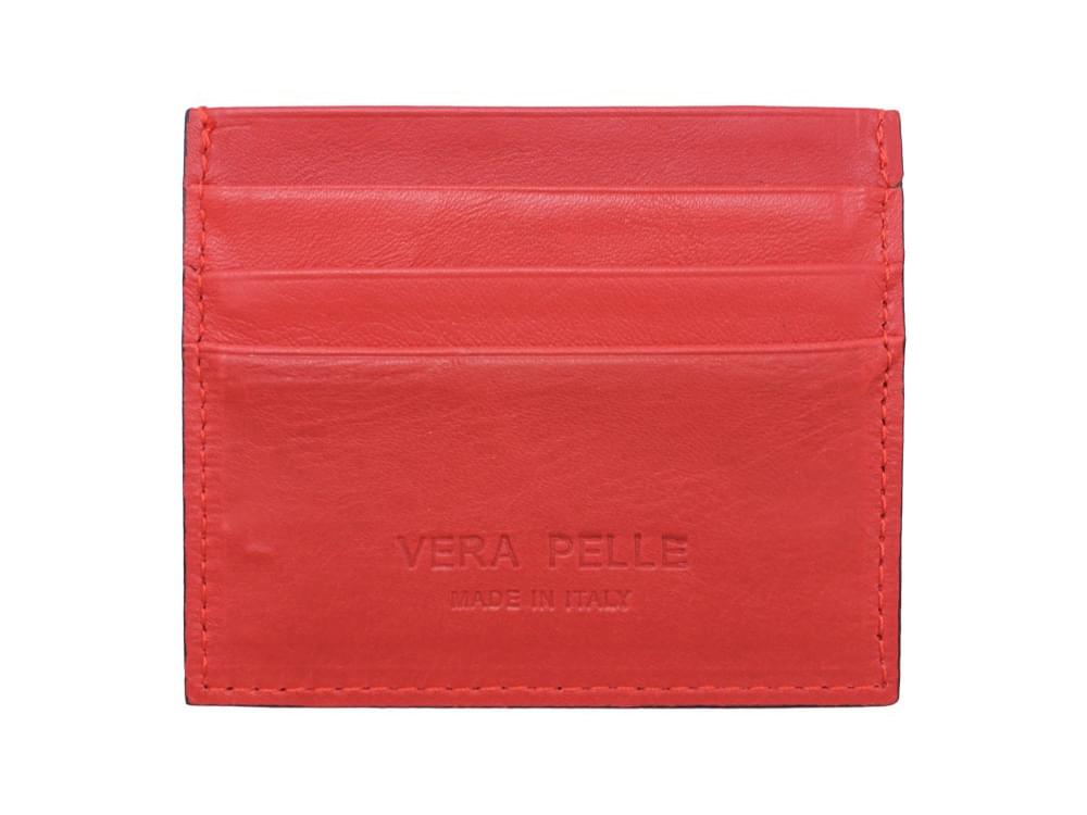 Card Holder (red) - Italian leather card and cash holder
