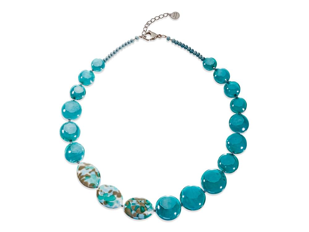 Diva Necklace (turquoise) - Contemporary Murano glass necklace