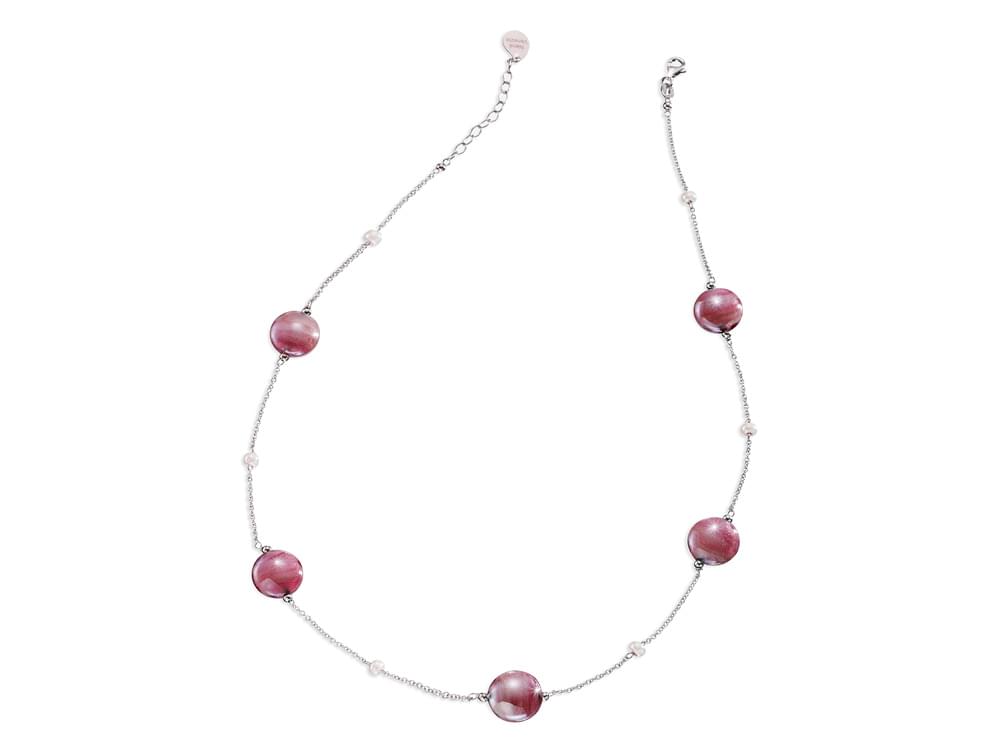 Cloe Necklace (dusky pink) - Simple, elegant and classy Murano glass necklace