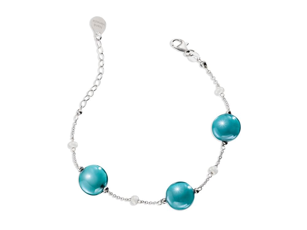 Cloe Bracelet (azure) - Simple, elegant and classy Murano glass bracelet