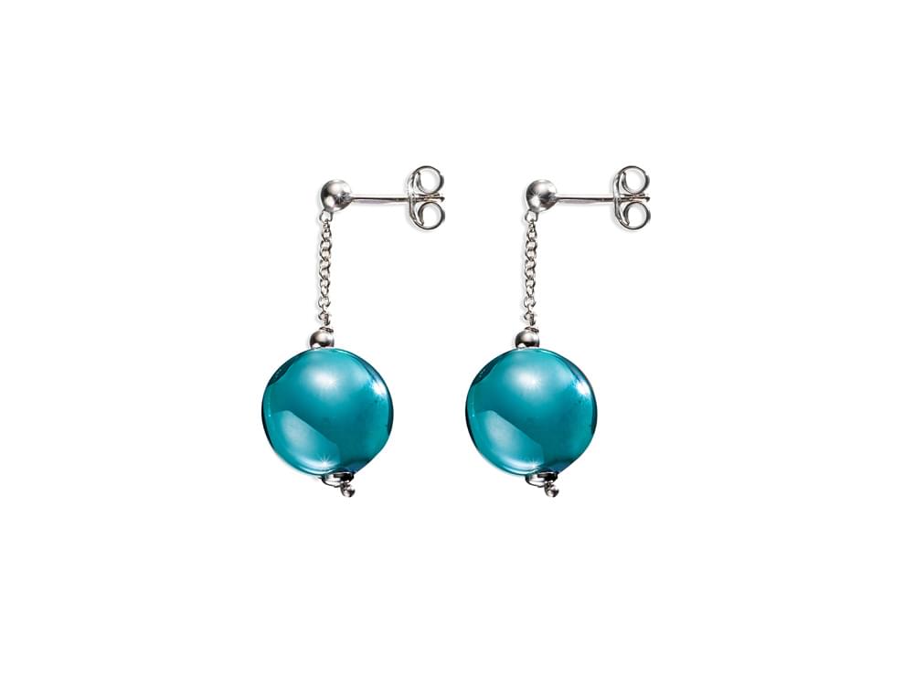 Cloe Earrings (azure) - Simple, elegant and classy Murano glass earrings