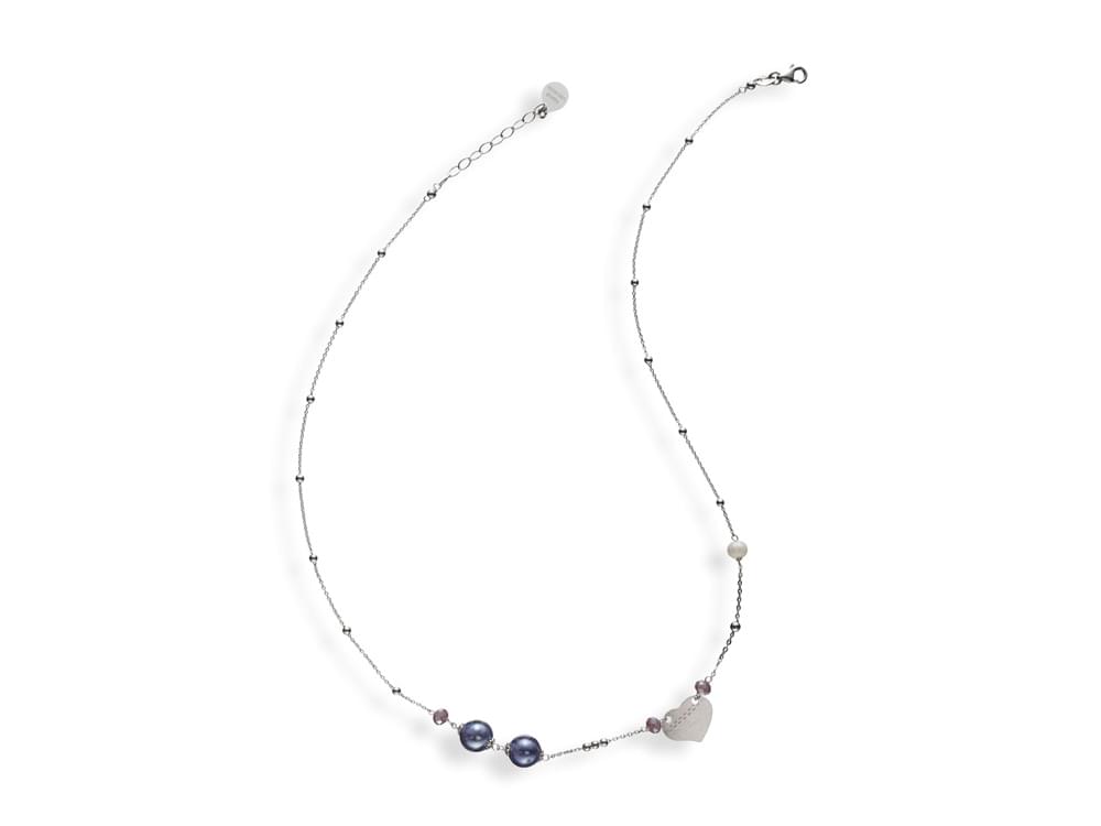 Delicate Murano glass and pearls on sterling silver
