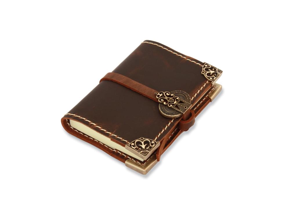 Leather Journal (medium) - Handmade leather and bronze journals in four sizes