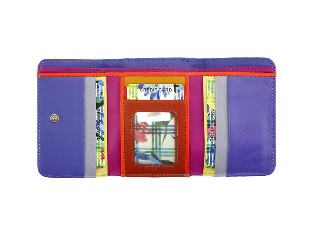 Sofia - colourful, optimal small wallet - back view opened up