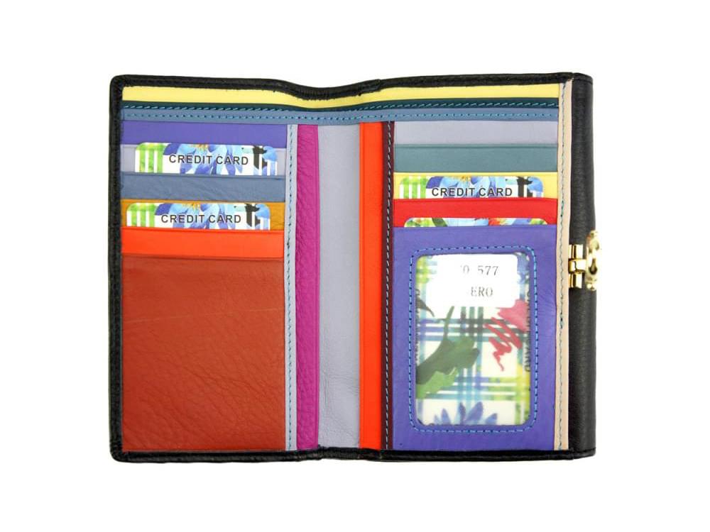 Maria - slim, colourful wallet with large capacity - front opened up