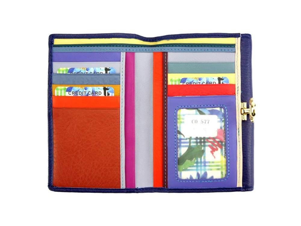 Maria - slim, colourful wallet with large capacity - front opened up