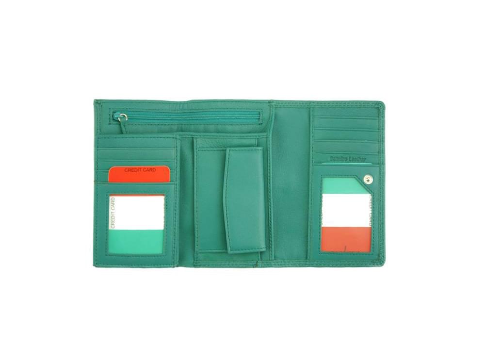 Filomena (turquoise) - Refined and sophisticated luxurious leather wallet
