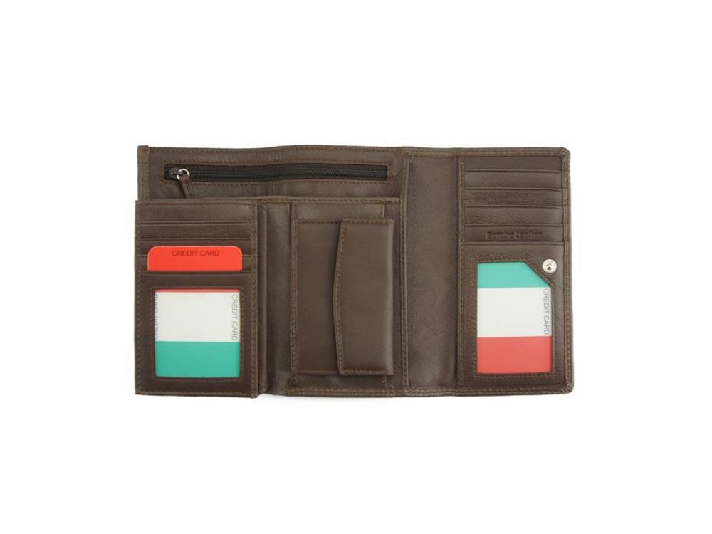 Filomena - refined and sophisticated luxurious leather wallet - opened out