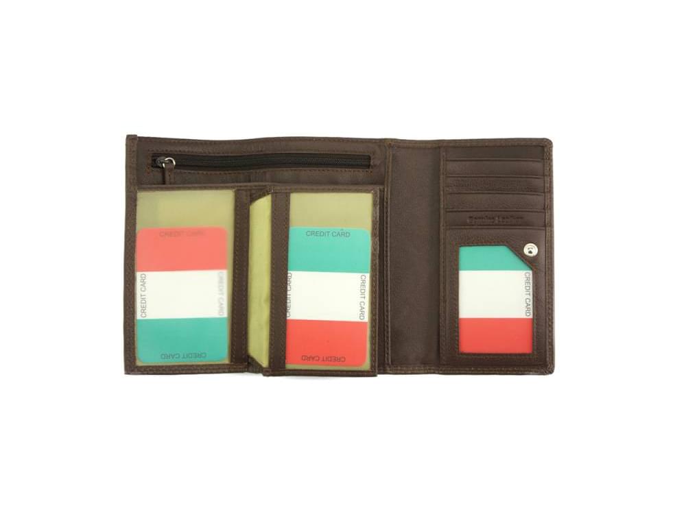 Filomena - refined and sophisticated luxurious leather wallet - showing all the card slots