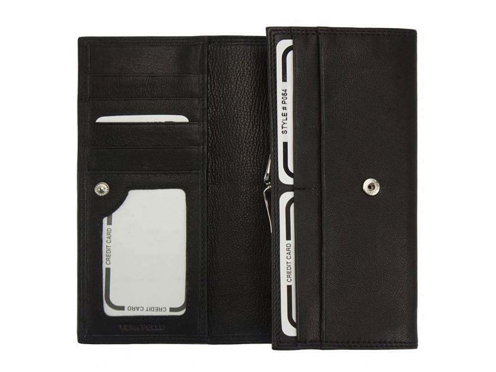 Lucia - slim, elegant and functional wallet - opened up
