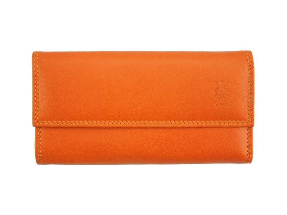 Marcella (orange) - Luxurious, genuine leather wallet for women