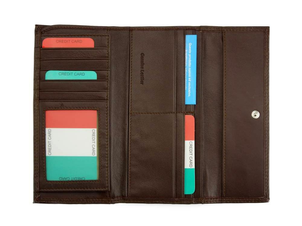 Marcella (dark brown) - Luxurious, genuine leather wallet for women