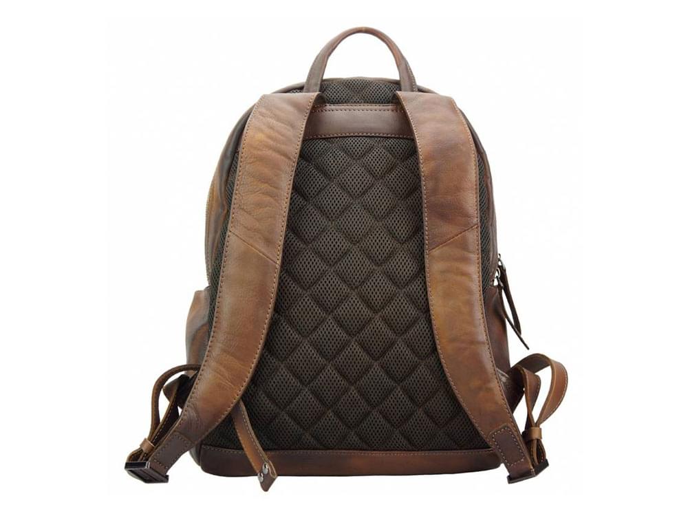 Augusta - contemporary, vintage leather backpack - back view